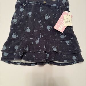 Blue Patterned Skirt with Stars and Bows